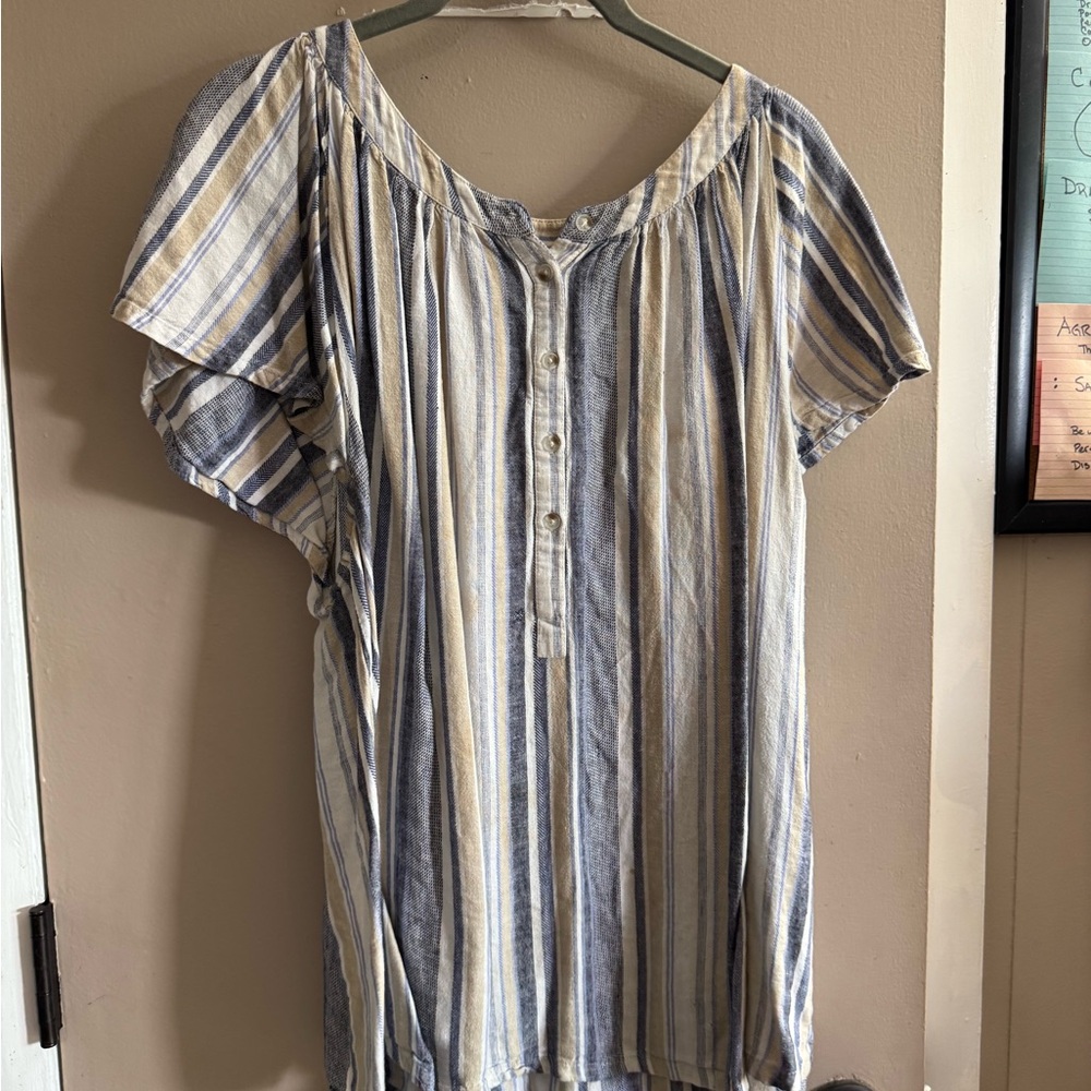 Zac & Rachel Blue and Cream Striped Blouse